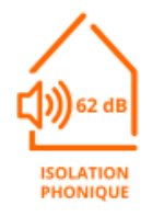 Isolation phonique 62dB