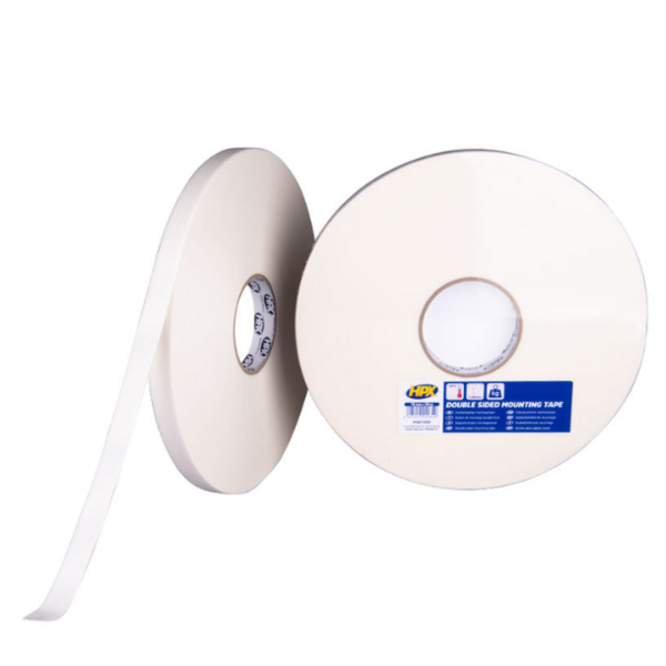 Adhésif mousse d.f blc 19x1 petit bois -rl 50m