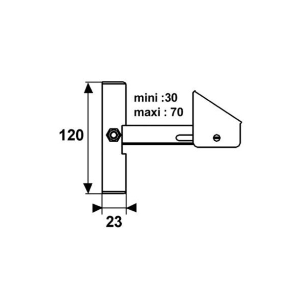 Arret de portail reglable mural a visser