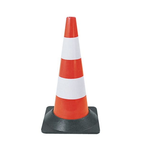 Balise plastique rouge fluo pied caoutchouc