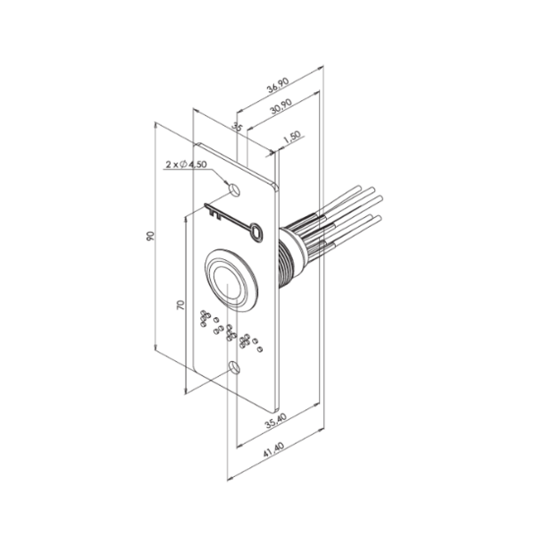 Bouton poussoir avec plaque noir - gamme intom
