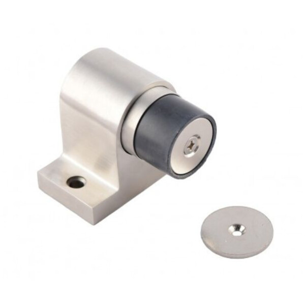 Butoir au sol magnétique pour porte lourde. inox 304