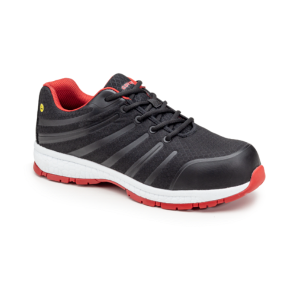 Chaussure galaxite rouge/noir basse s1p
