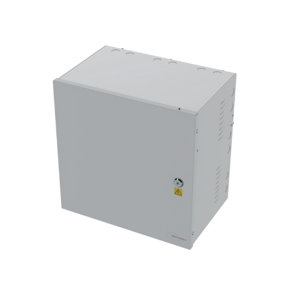Coffret métal avec autoprotection et ventilateur