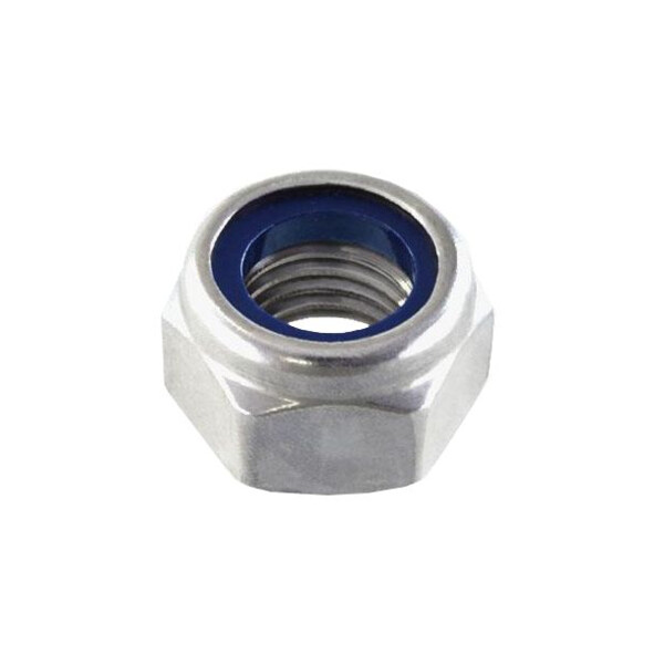 Ecrou auto-freine a bague nylon serie en acier zn blanc