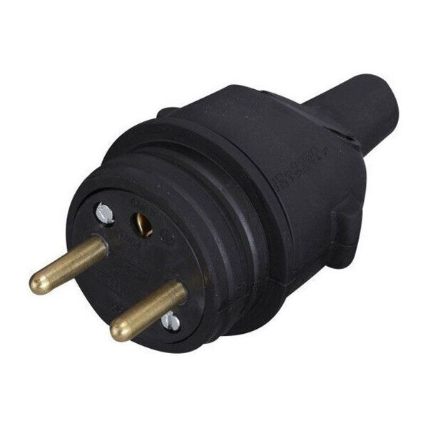 Fiche caoutchouc 2p+t 16a