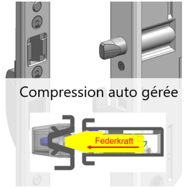Gâche filante bs3700 standard - alu