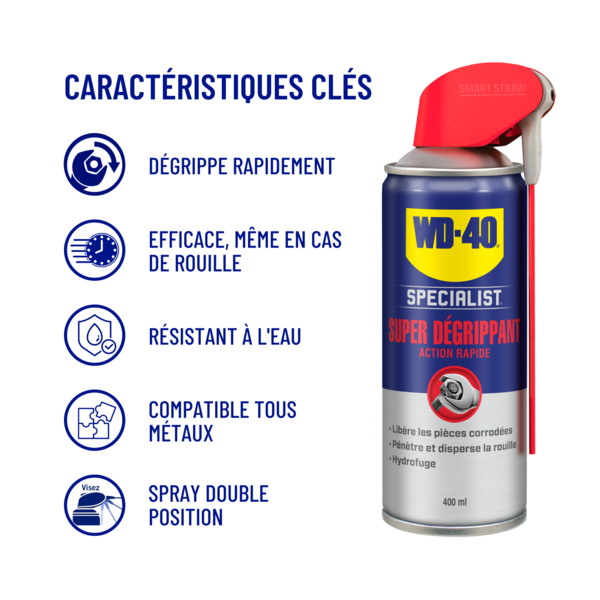 Super degrippant wd40 400ml net (systeme pro)