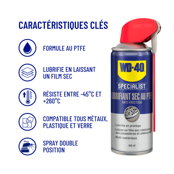 Lubrifiant sec au ptfe 400ml net (systeme pro)
