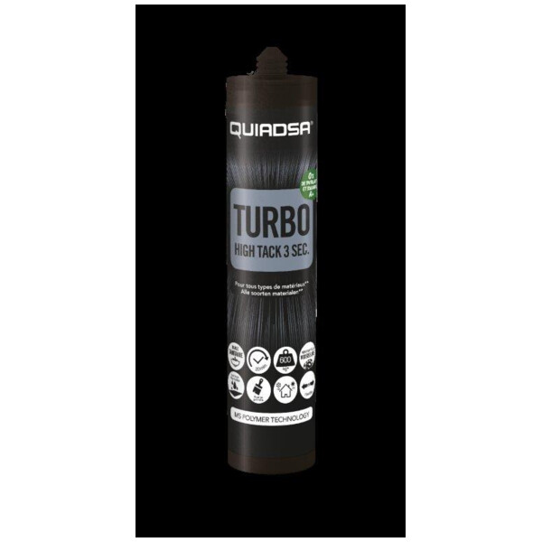 Adhesif polymere turbo 3 sec 600kg traction initiale sechage 20 mn blanc