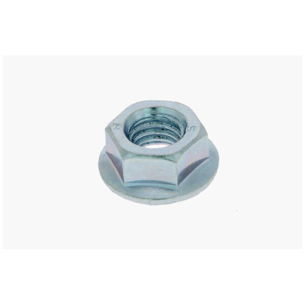 Ecrou a embase crantee serie ee acier zn blanc