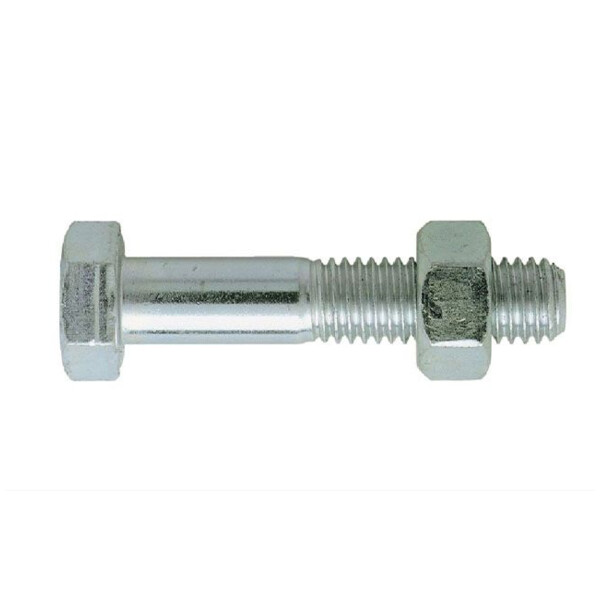 Boulon th et ecrou hexagonal acier zingue blanc 8/8