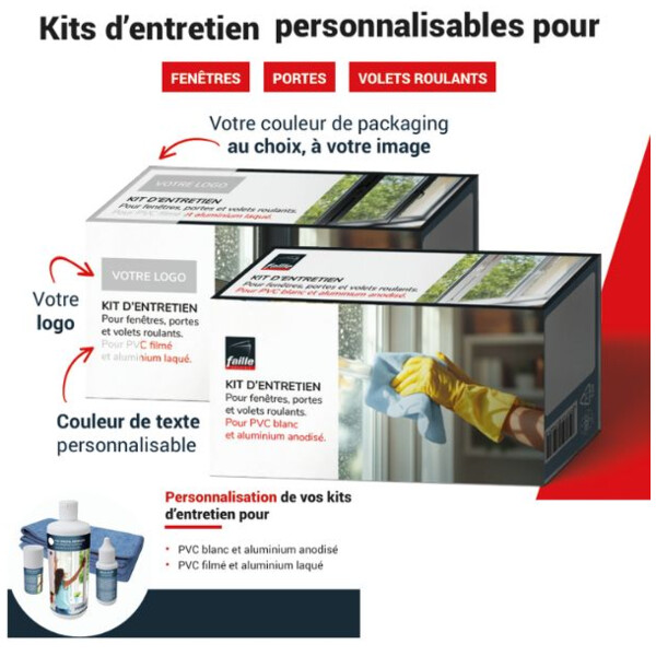 Kit d'entretien pour menuiserie personnalisable