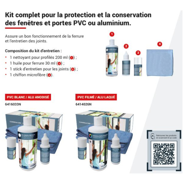 Kit d'entretien pour menuiserie personnalisable