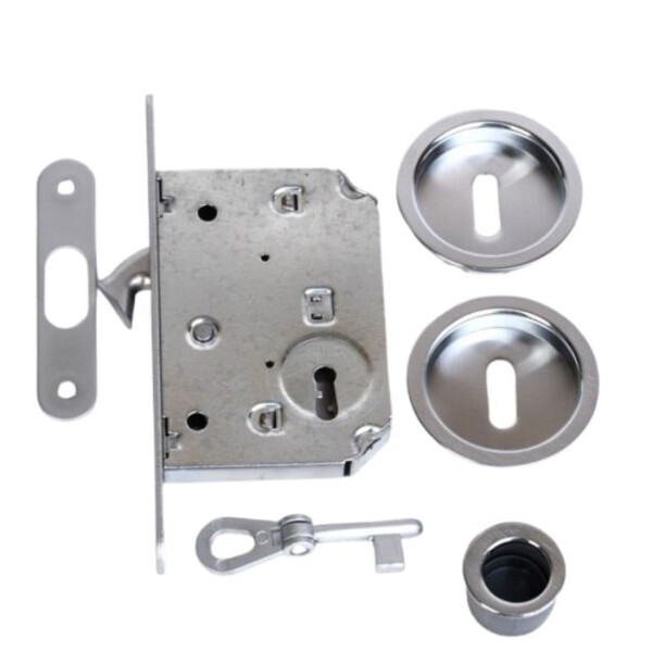 Kit serrure à galandage +cuv+tire-dgt+gache inox