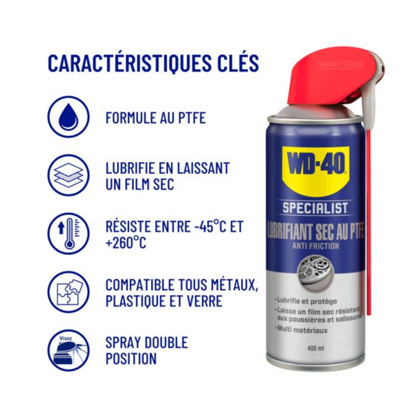 Lubrifiant sec au ptfe 400ml net (systeme pro)