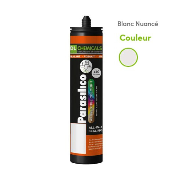 Mastic silicone prestige colour ton blanc cart300ml