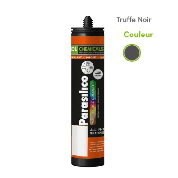 Mastic silicone prestige colour ton noir cart300ml