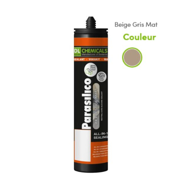 Mastic silicone prestige mat ton beige cart300ml