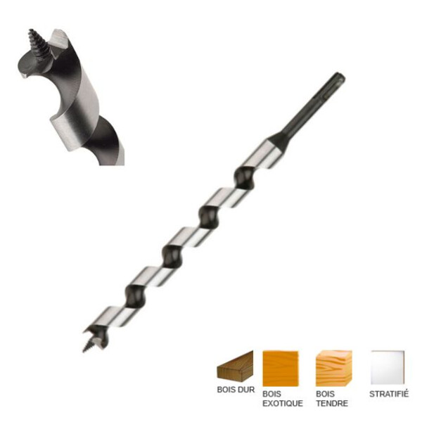 Mèche spirale unique sds+