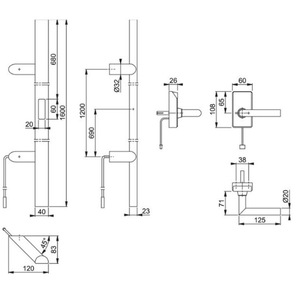 Poignée battante simple handsfree