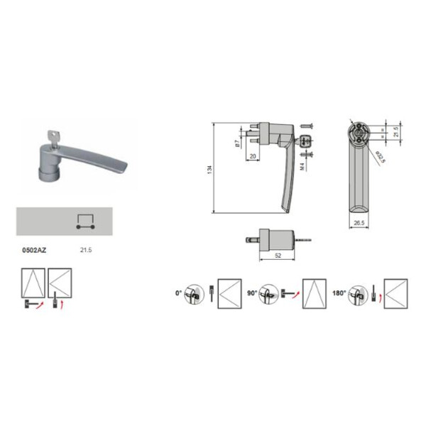 Poignée iris tbt à clé