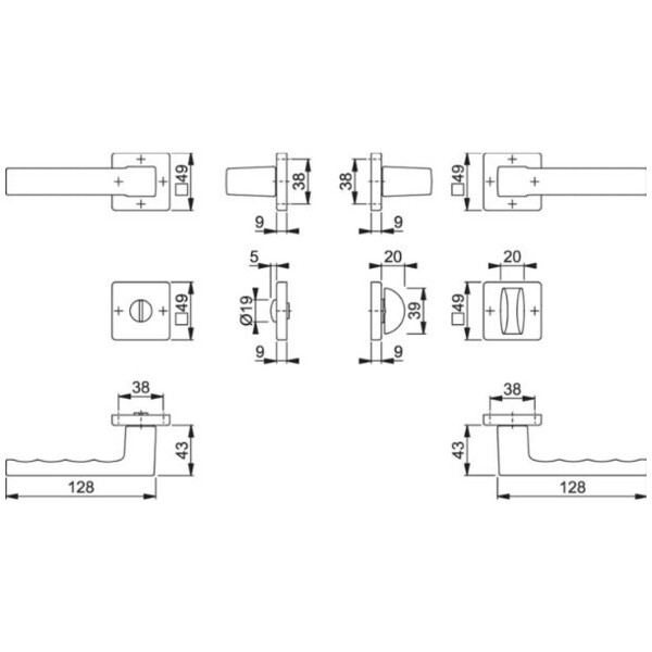 Poignée sur rosace toulon