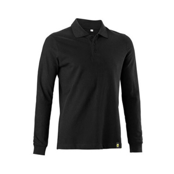 Polo noir manches longues atlantis