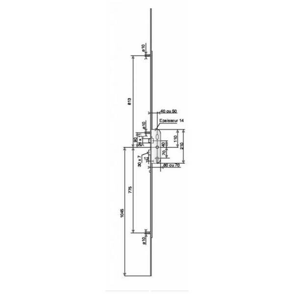 Serrure à larder multipoints a50 - 20500