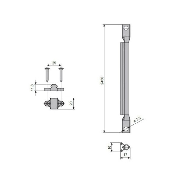 Tringle d’assemblage crémone  pompier panama