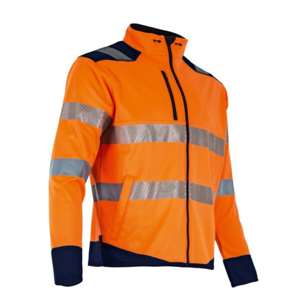 Veste haute visibilite led marine/orange