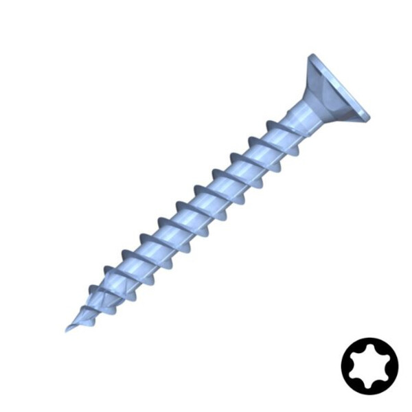 Vis a bois dns plus tf torx acier zingue bleu