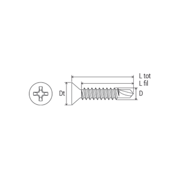 Vis autoperceuse pvc drillex - bte 200