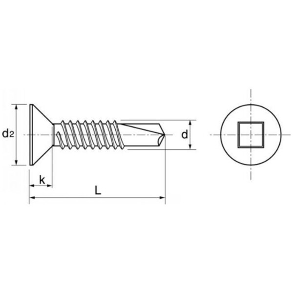 Vis autoperceuse tf e carrée