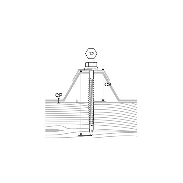 Vis fixation bac acier sur bois ral 8012
