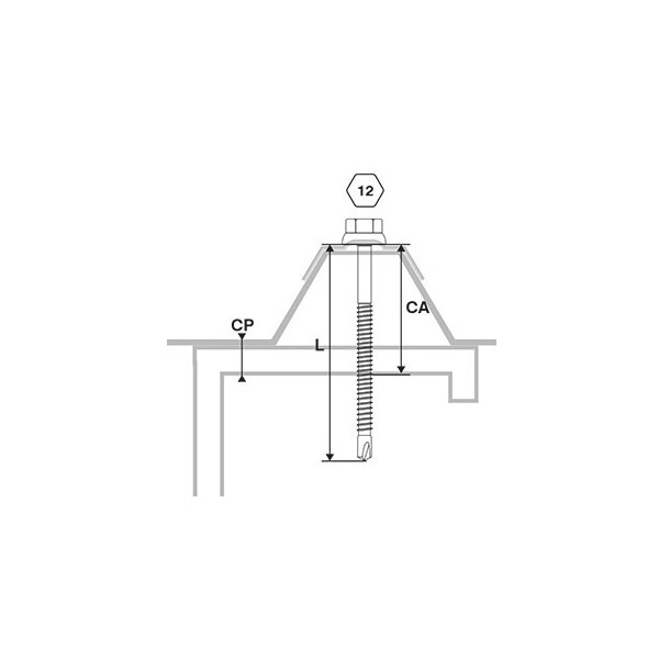 Vis fixation bac acier sur fer - z ral 7016