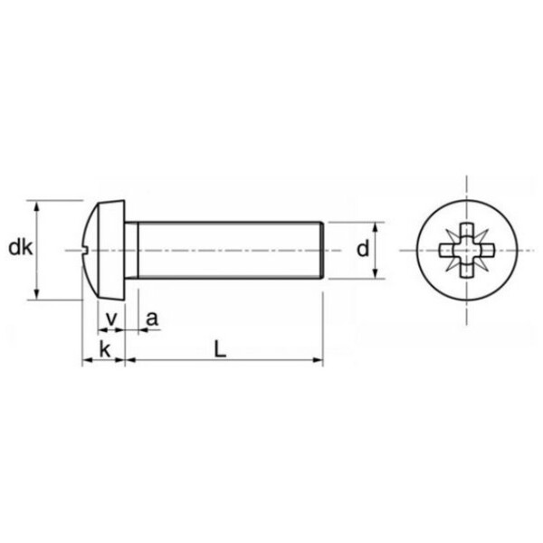 Vis métal inox tête cylindre pozi