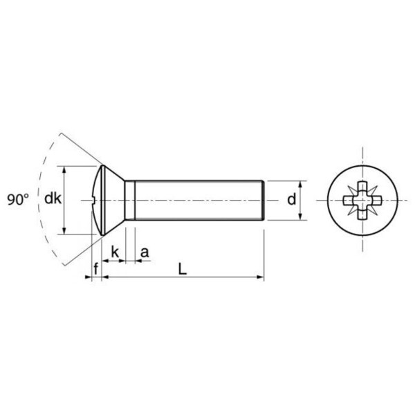 Vis métal inox tête fraisée bombée pozi