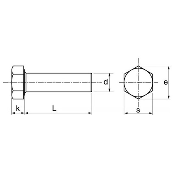 Vis métal inox tête hexagonale