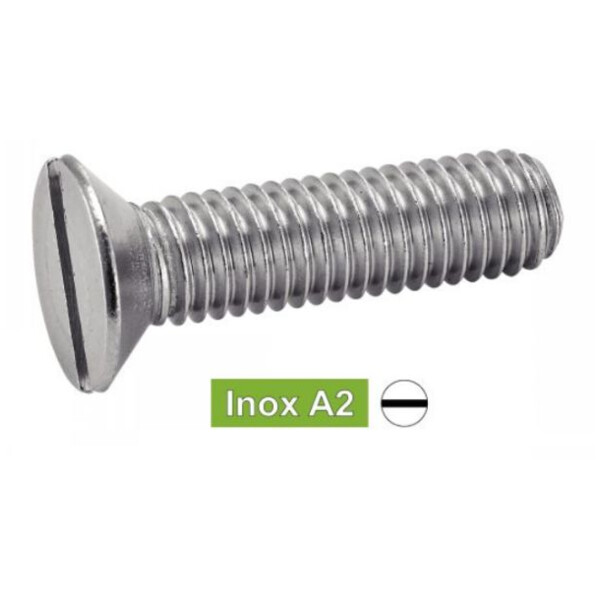 Vis métaux tête fraisée fendue inox