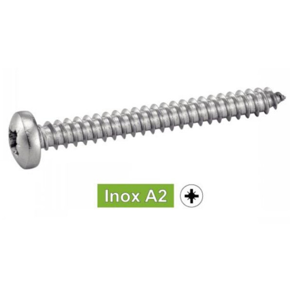 Vis tôle inox tête cylindre pozi