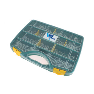 COFFRET 690 VIS A METAUX TF POZIDRIV ZINGUE BLANC INOX A2 Viswood
