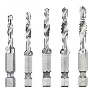 5 forets a tarauder emmanchement hex de m4 a m10 Dewalt