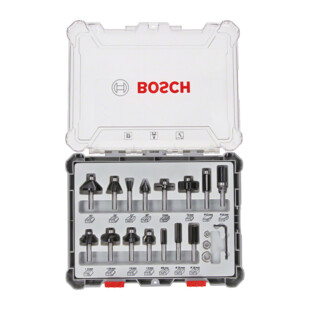 Coffret 15 fraises mixtes queue 8mm Bosch