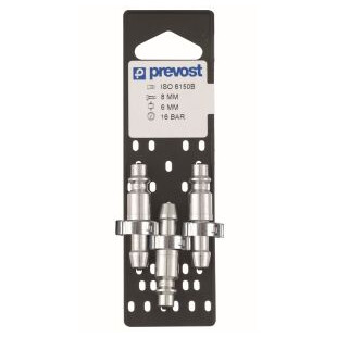 Embouts iso B sur plaque pour tuyau Ø8 mm Prevost