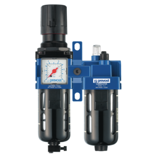 FILTRE REGULATEUR LUBRIFICATEUR 2 BLOCS AVEC MANOMETRE GAMME ALTO Prevost Air Comprime