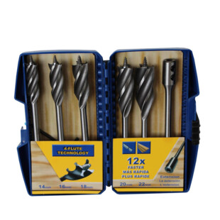 MECHE RAPIDE 4 SPIRALES 14 A 22 MM + RALLONGE (COFFRET DE 6) Fisch®