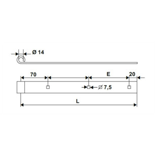 PENTURE DROITE 40X6 Ø14 Torbel Industrie