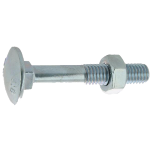 BOULON TRCC DIN 603/555 ACIER ZINGUE BLANC Viswood