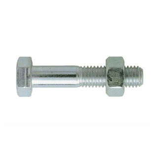 BOULON TH ET ECROU HEXAGONAL ACIER ZINGUE BLANC 8/8 Viswood